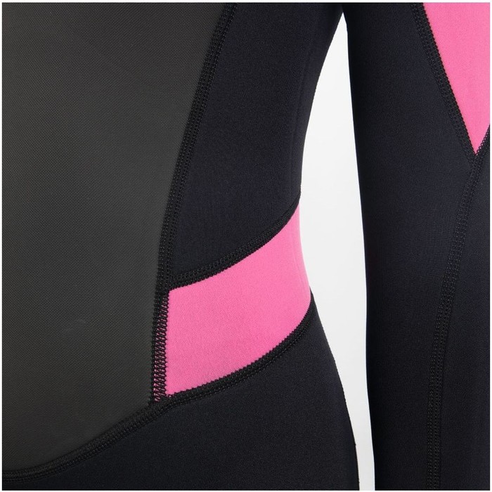 2024 Gul Junior Girls G-Force 3mm Flatlock Wetsuit GF1308-B7 - Black / Pink